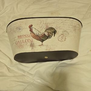 Vintage Rooster Design Storage Bin